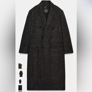 Zara Italian Wool Double-Breasted Trench Coat